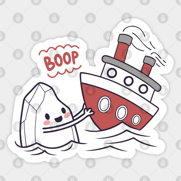 Funny Iceberg Ship Boop Sticker by The WYLD Tribe
